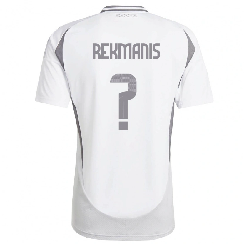 Danxen Men Latvia Kristaps Rekmanis #0 White Dark Gray Away Jersey 26-28 T-Shirt