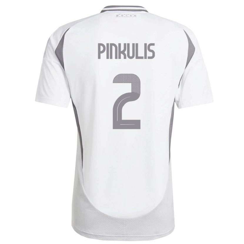 Danxen Men Latvia Pauls Pinkulis #2 White Dark Gray Away Jersey 26-28 T-Shirt