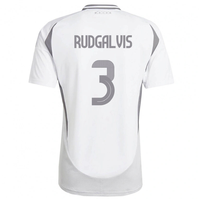 Danxen Men Latvia Daniels Rudgalvis #3 White Dark Gray Away Jersey 26-28 T-Shirt
