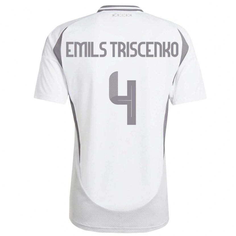 Danxen Men Latvia Valters Emils Triscenko #4 White Dark Gray Away Jersey 26-28 T-Shirt