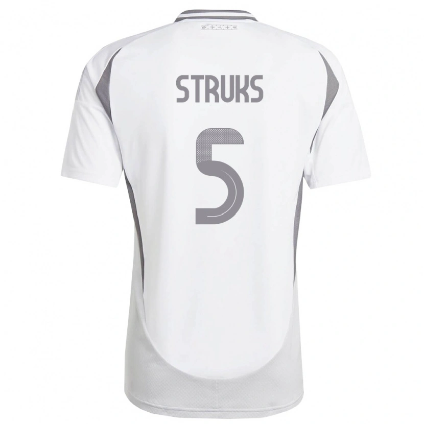Danxen Men Latvia Ivans Struks #5 White Dark Gray Away Jersey 26-28 T-Shirt