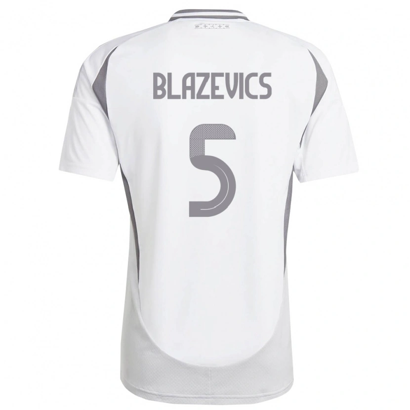 Danxen Men Latvia Jegors Blazevics #5 White Dark Gray Away Jersey 26-28 T-Shirt