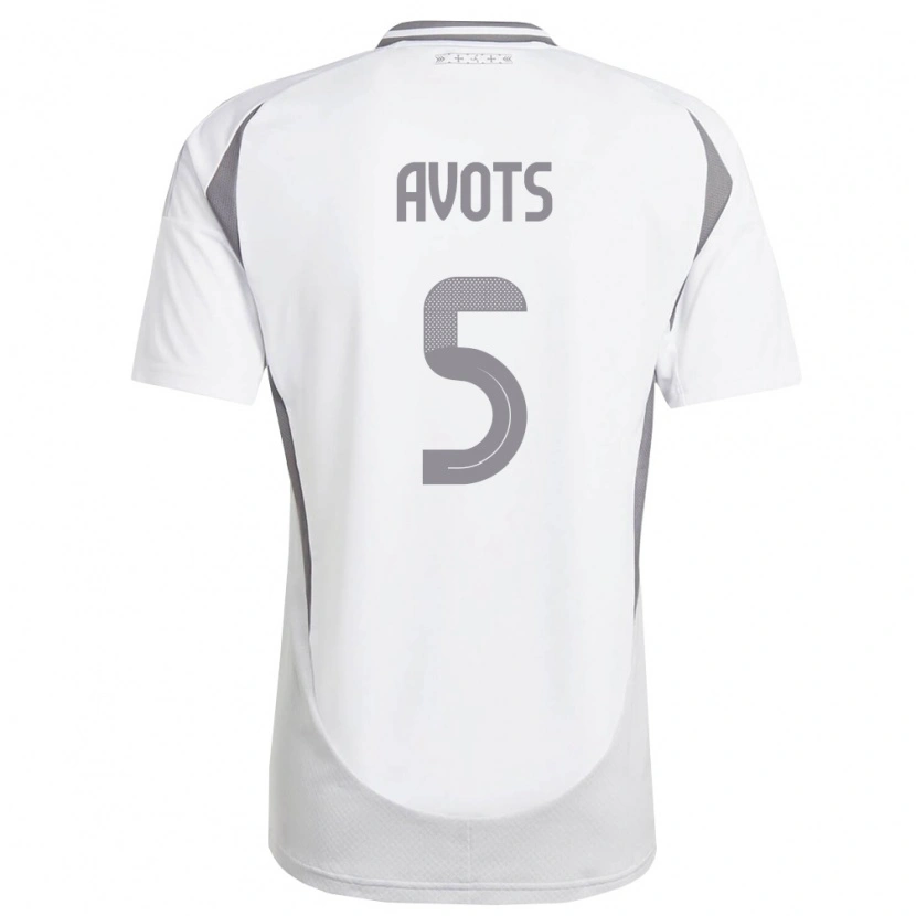 Danxen Men Latvia Alberts Avots #5 White Dark Gray Away Jersey 26-28 T-Shirt