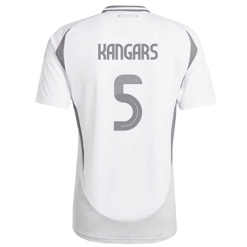 Danxen Men Latvia Alans Kangars #5 White Dark Gray Away Jersey 26-28 T-Shirt