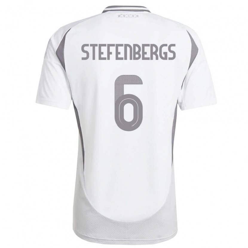 Danxen Men Latvia Linarts Stefenbergs #6 White Dark Gray Away Jersey 26-28 T-Shirt