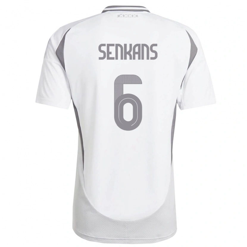Danxen Men Latvia Martins Senkans #6 White Dark Gray Away Jersey 26-28 T-Shirt