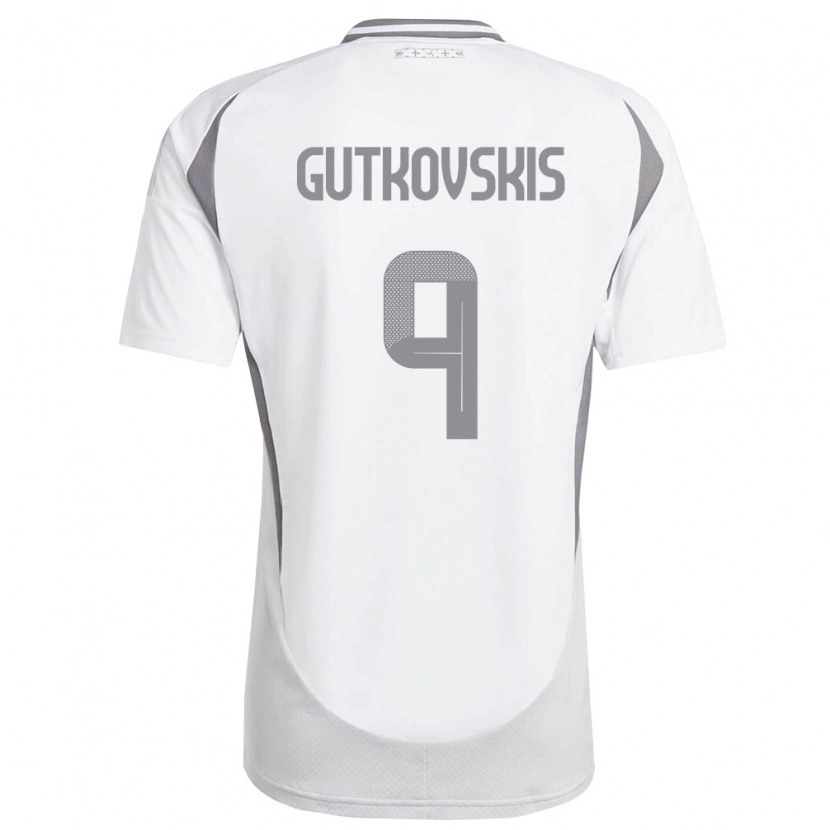 Danxen Men Latvia Vladislavs Gutkovskis #9 White Dark Gray Away Jersey 26-28 T-Shirt