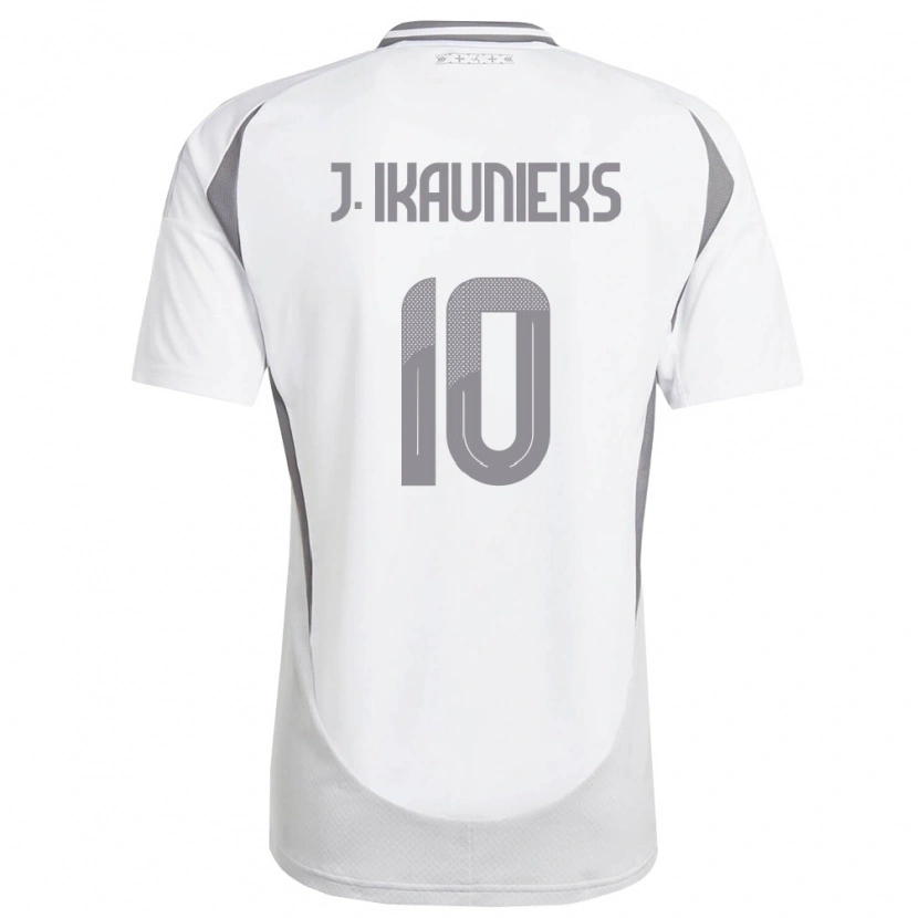 Danxen Men Latvia Janis Ikaunieks #10 White Dark Gray Away Jersey 26-28 T-Shirt