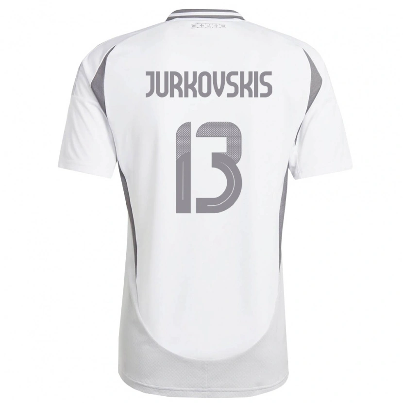 Danxen Men Latvia Raivis Jurkovskis #13 White Dark Gray Away Jersey 26-28 T-Shirt