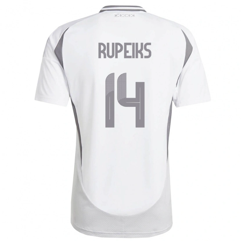 Danxen Men Latvia Krisjanis Rupeiks #14 White Dark Gray Away Jersey 26-28 T-Shirt