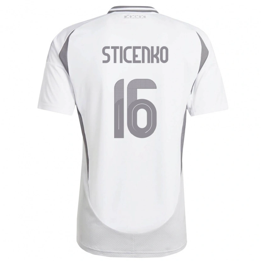Danxen Men Latvia Rafaels Sticenko #16 White Dark Gray Away Jersey 26-28 T-Shirt