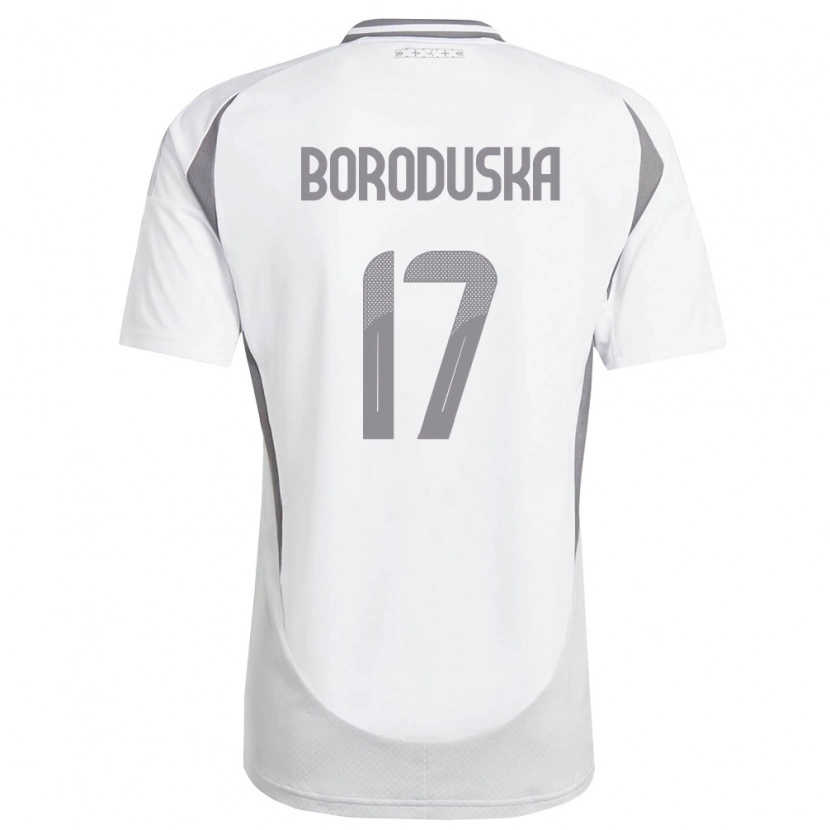 Danxen Men Latvia Eriks Boroduska #17 White Dark Gray Away Jersey 26-28 T-Shirt