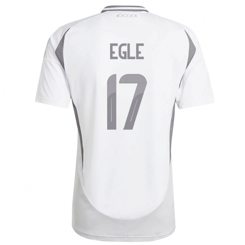 Danxen Men Latvia Francis Egle #17 White Dark Gray Away Jersey 26-28 T-Shirt