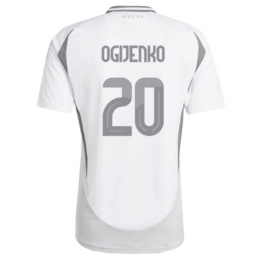 Danxen Men Latvia Nikita Ogijenko #20 White Dark Gray Away Jersey 26-28 T-Shirt