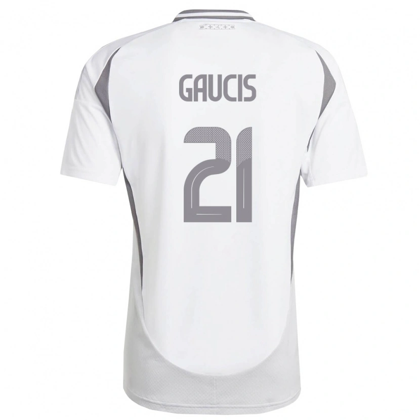 Danxen Men Latvia Rodrigo Gaucis #21 White Dark Gray Away Jersey 26-28 T-Shirt