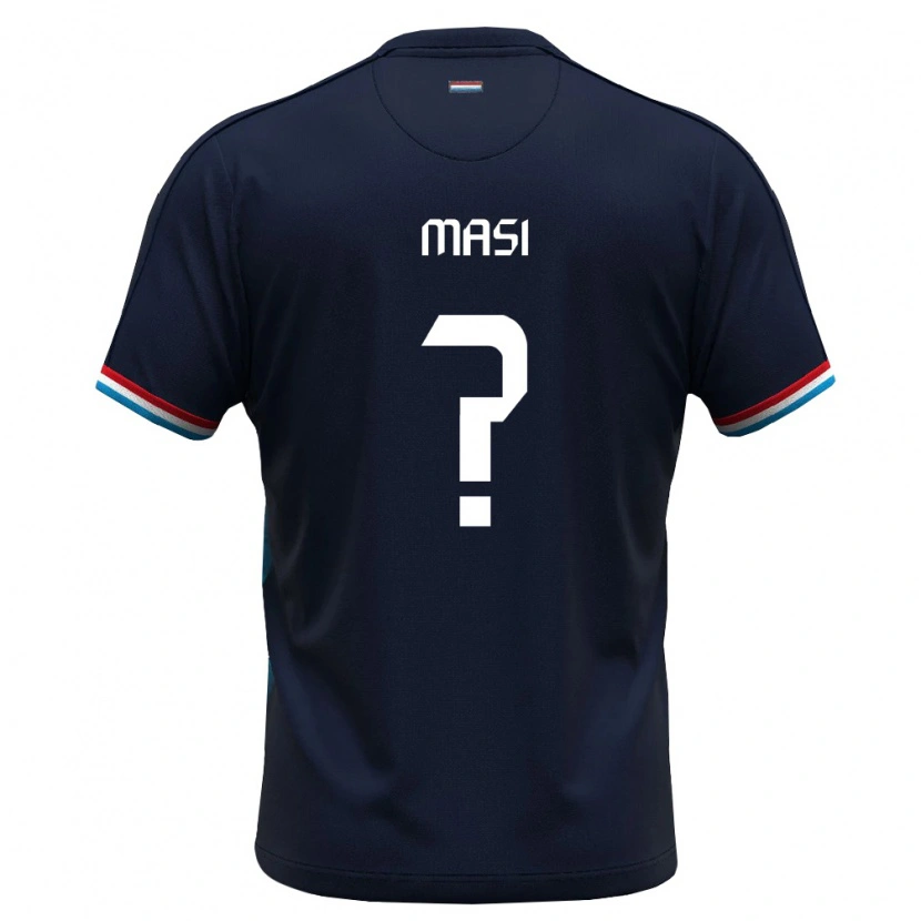 Danxen Men Luxembourg Luca Masi #0 Royal Blue Red Away Jersey 26-28 T-Shirt