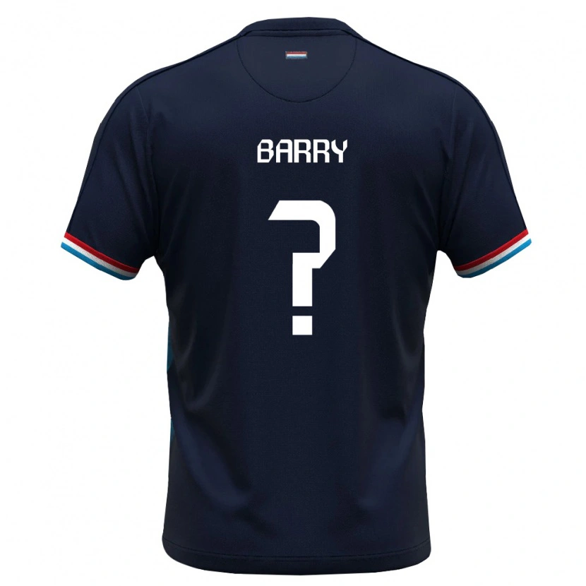 Danxen Men Luxembourg Saran Barry #0 Royal Blue Red Away Jersey 26-28 T-Shirt