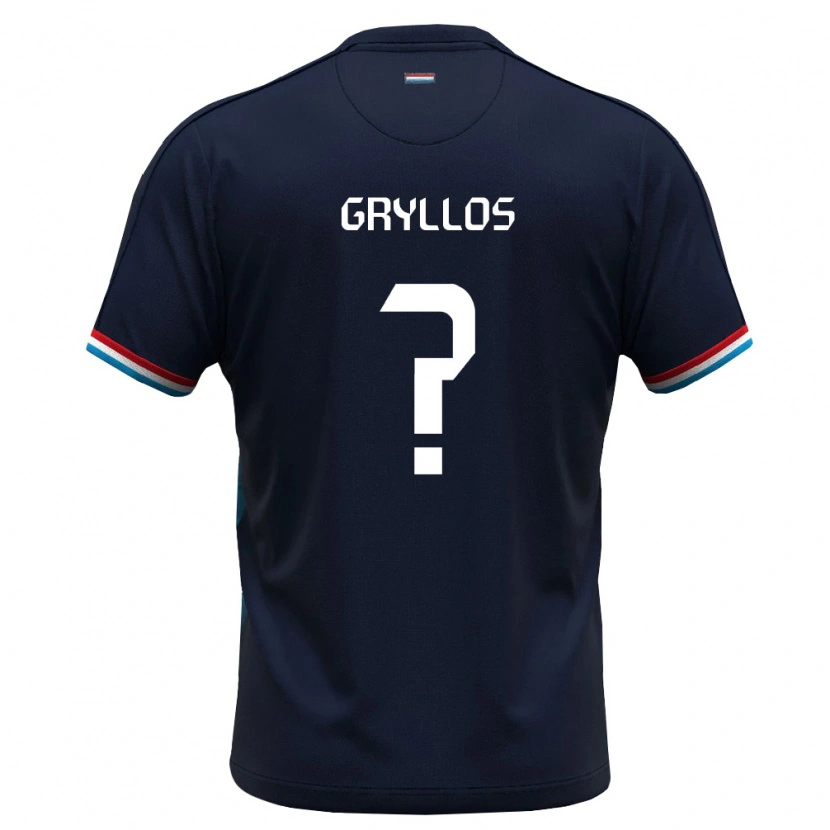Danxen Men Luxembourg Petros Gryllos #0 Royal Blue Red Away Jersey 26-28 T-Shirt