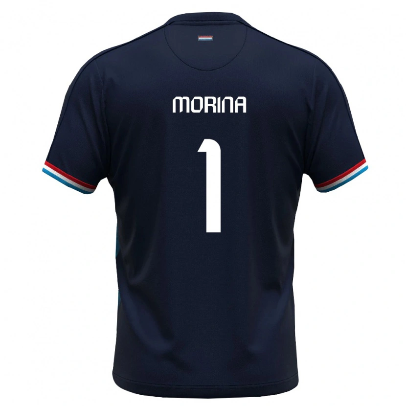 Danxen Men Luxembourg Eltion Morina #1 Royal Blue Red Away Jersey 26-28 T-Shirt
