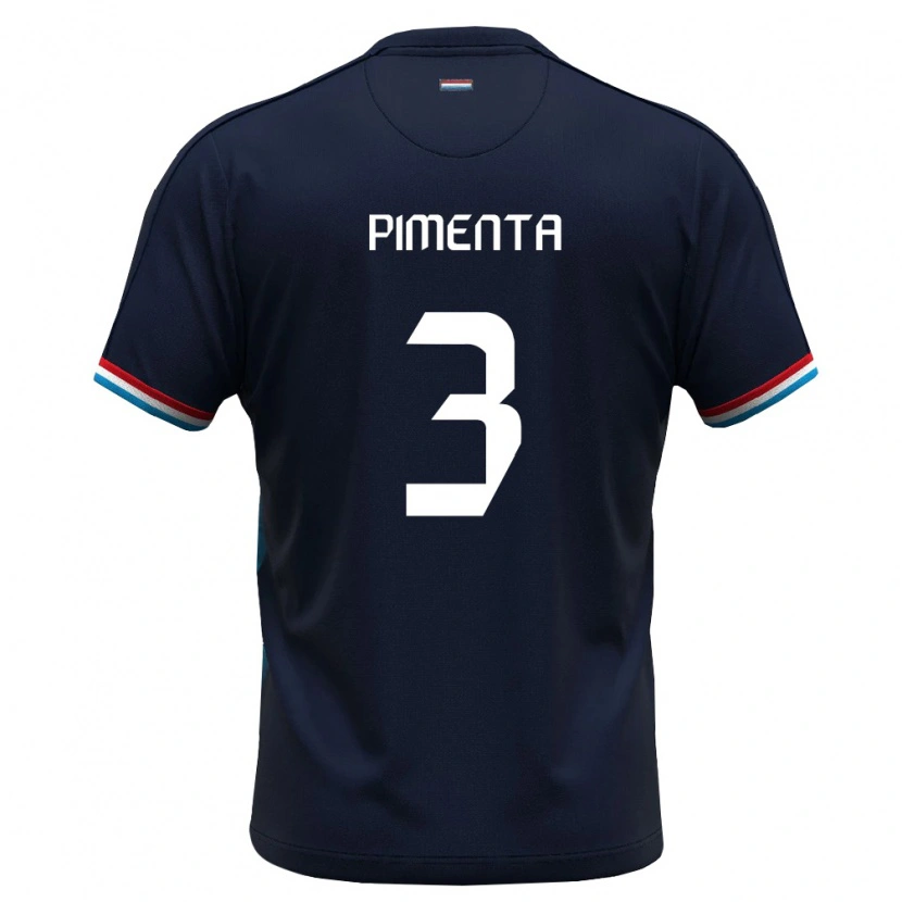 Danxen Men Luxembourg Jo Pimenta #3 Royal Blue Red Away Jersey 26-28 T-Shirt