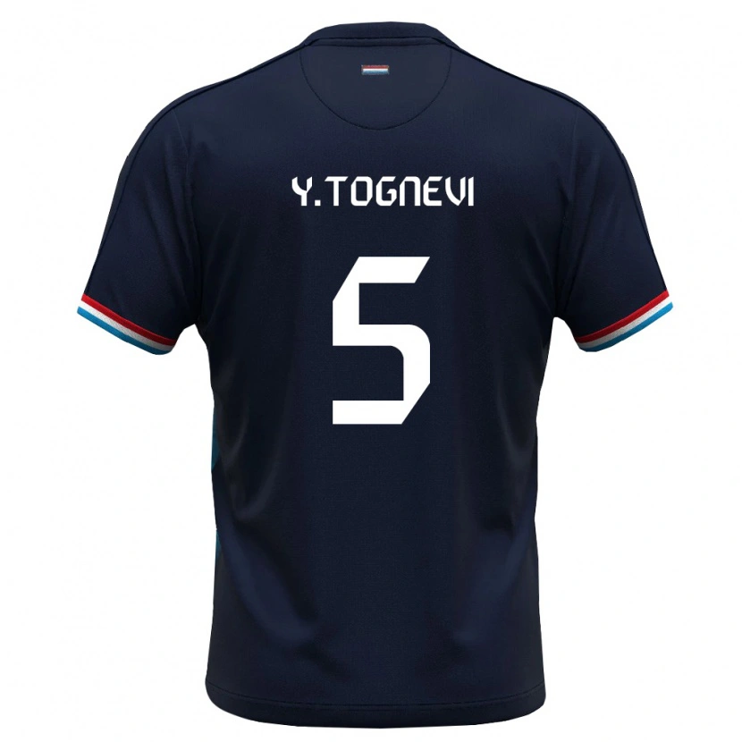 Danxen Men Luxembourg Yao Edevi Elias Tognevi #5 Royal Blue Red Away Jersey 26-28 T-Shirt