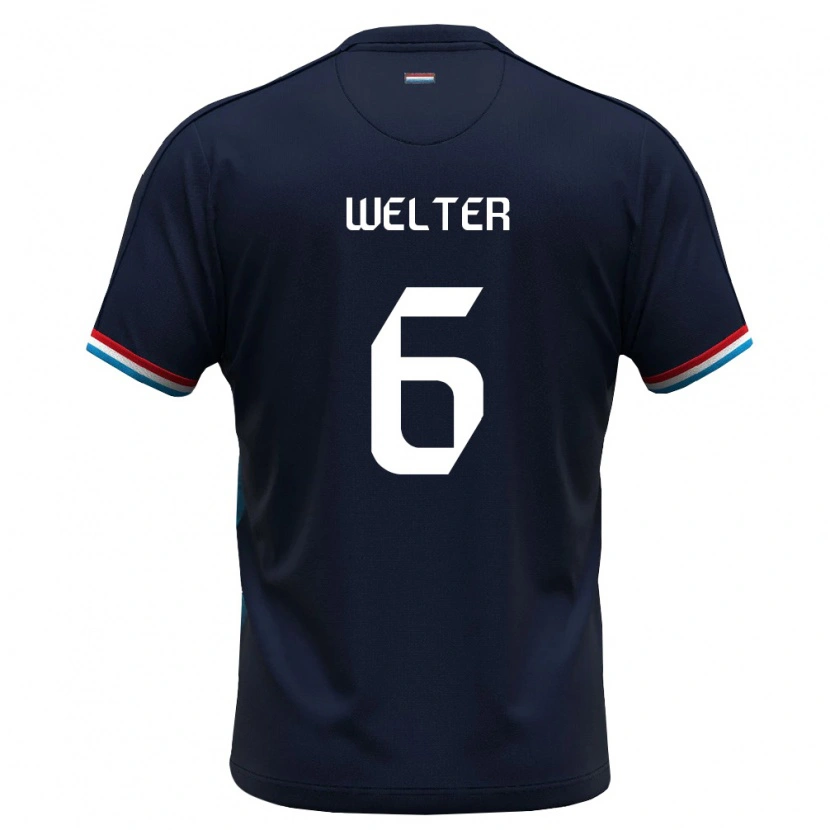 Danxen Men Luxembourg Scott Welter #6 Royal Blue Red Away Jersey 26-28 T-Shirt
