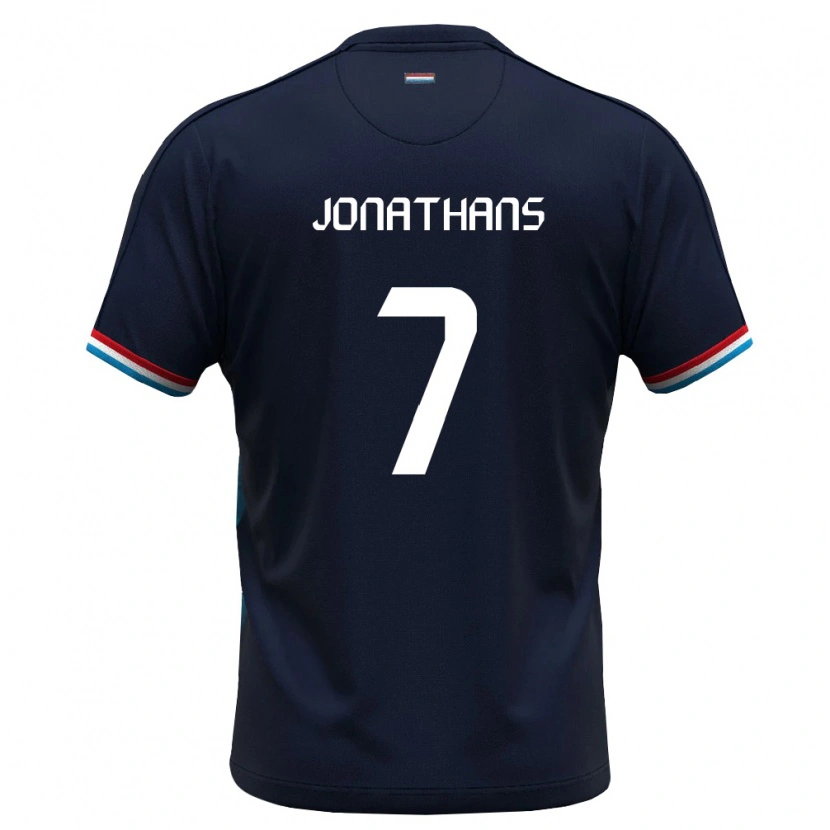 Danxen Men Luxembourg David Jonathans #7 Royal Blue Red Away Jersey 26-28 T-Shirt