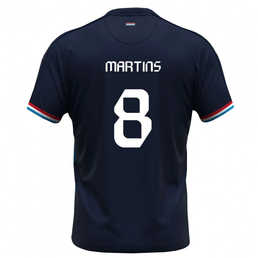 Danxen Men Luxembourg Christopher Martins #8 Royal Blue Red Away Jersey 26-28 T-Shirt