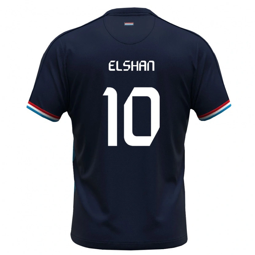 Danxen Men Luxembourg Leon Elshan #10 Royal Blue Red Away Jersey 26-28 T-Shirt