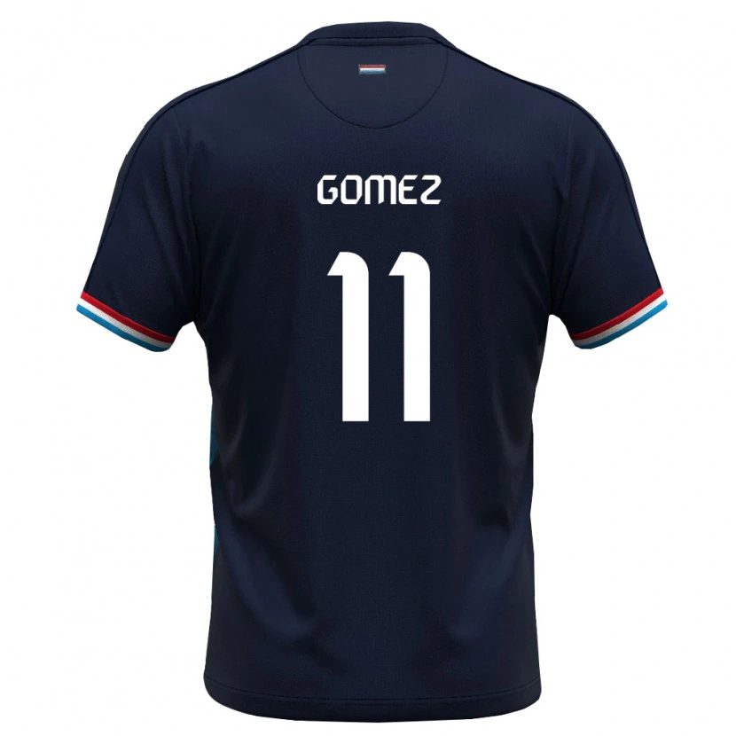 Danxen Men Luxembourg Enzo Gomez #11 Royal Blue Red Away Jersey 26-28 T-Shirt