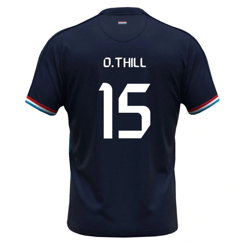 Danxen Men Luxembourg Olivier Thill #15 Royal Blue Red Away Jersey 26-28 T-Shirt