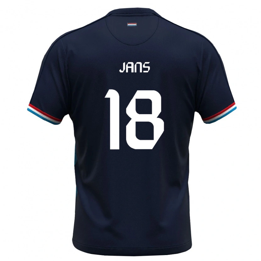 Danxen Men Luxembourg Laurent Jans #18 Royal Blue Red Away Jersey 26-28 T-Shirt