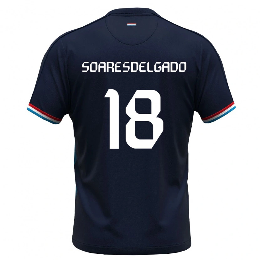 Danxen Men Luxembourg Marceu Soares Delgado #18 Royal Blue Red Away Jersey 26-28 T-Shirt