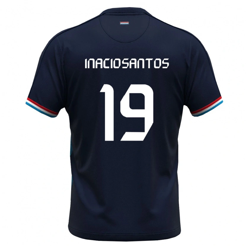 Danxen Men Luxembourg Santiago Inacio Santos #19 Royal Blue Red Away Jersey 26-28 T-Shirt