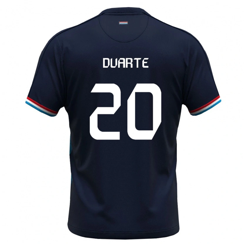 Danxen Men Luxembourg Diego Duarte #20 Royal Blue Red Away Jersey 26-28 T-Shirt