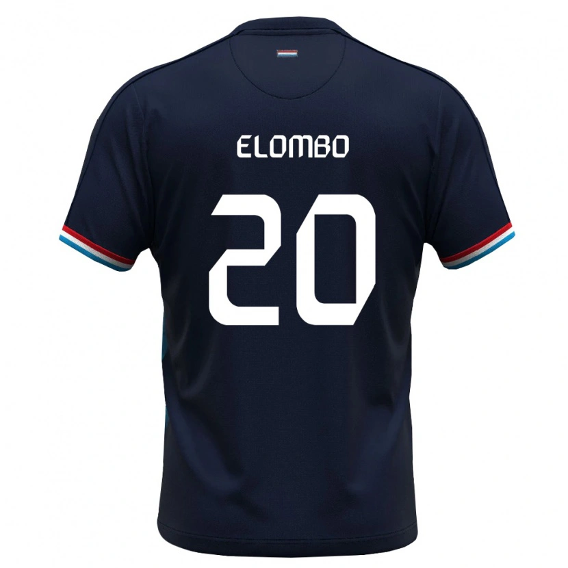 Danxen Men Luxembourg Charel Elombo #20 Royal Blue Red Away Jersey 26-28 T-Shirt