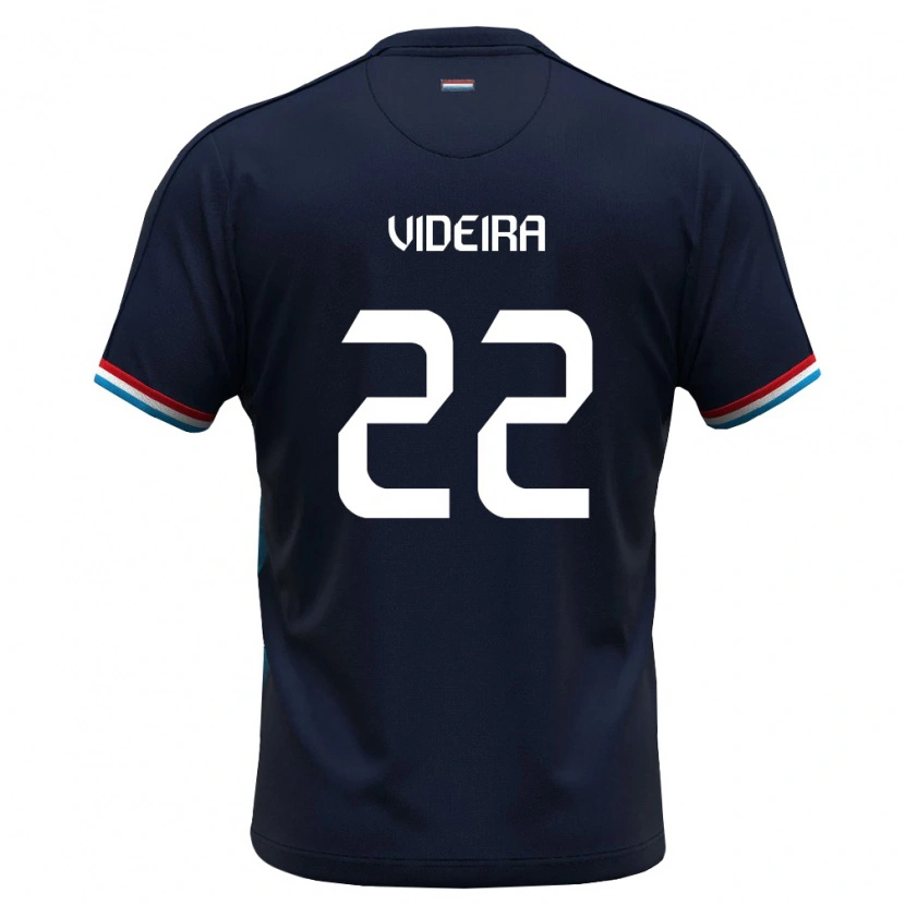 Danxen Men Luxembourg Jayson Videira #22 Royal Blue Red Away Jersey 26-28 T-Shirt