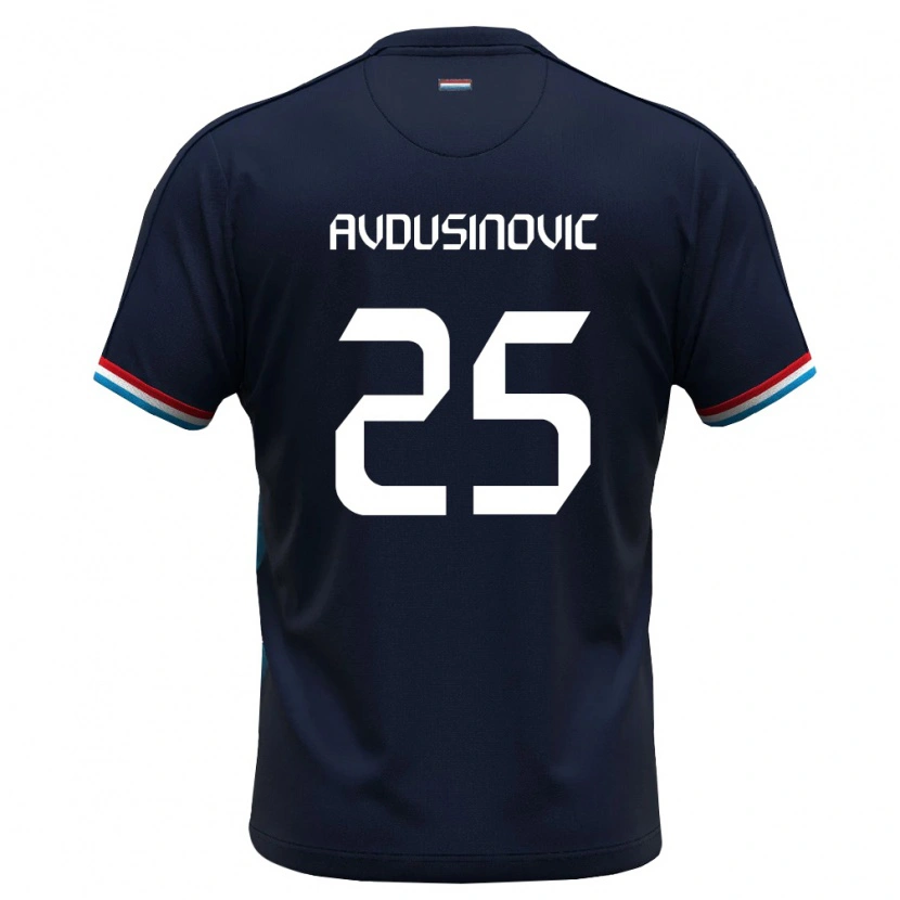 Danxen Men Luxembourg Kenan Avdusinovic #25 Royal Blue Red Away Jersey 26-28 T-Shirt