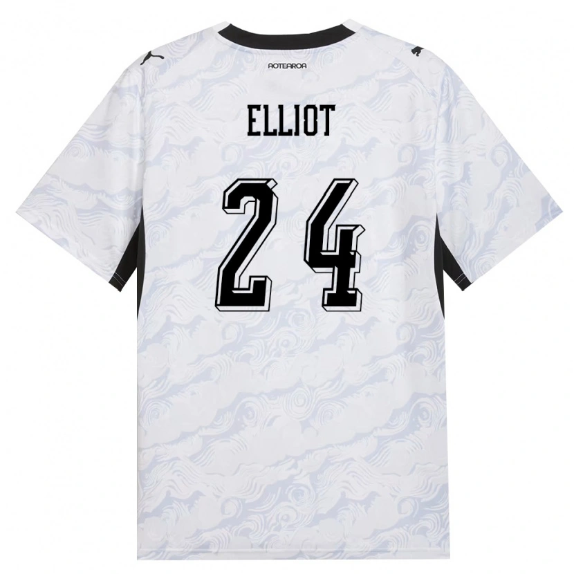 Danxen Men New Zealand Callan Elliot #24 Black White Away Jersey 26-28 T-Shirt