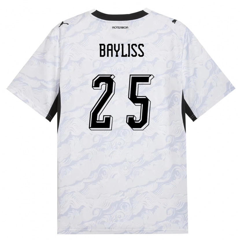 Danxen Men New Zealand Lachlan Bayliss #25 Black White Away Jersey 26-28 T-Shirt