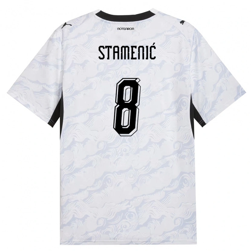 Danxen Men New Zealand Marko Stamenić #8 Black White Away Jersey 26-28 T-Shirt