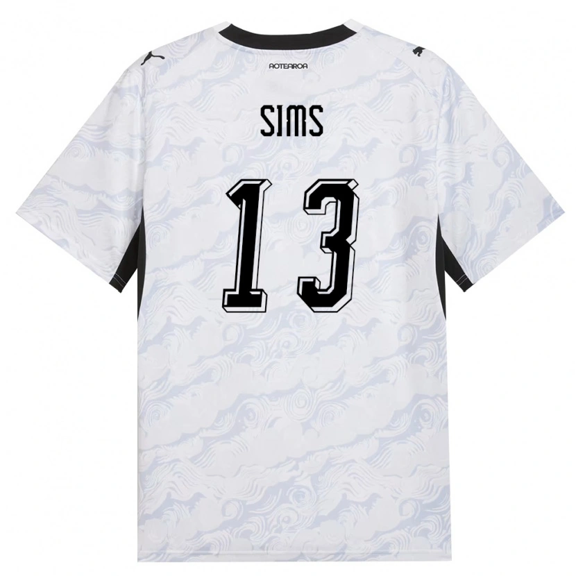 Danxen Men New Zealand Kees Sims #13 Black White Away Jersey 26-28 T-Shirt
