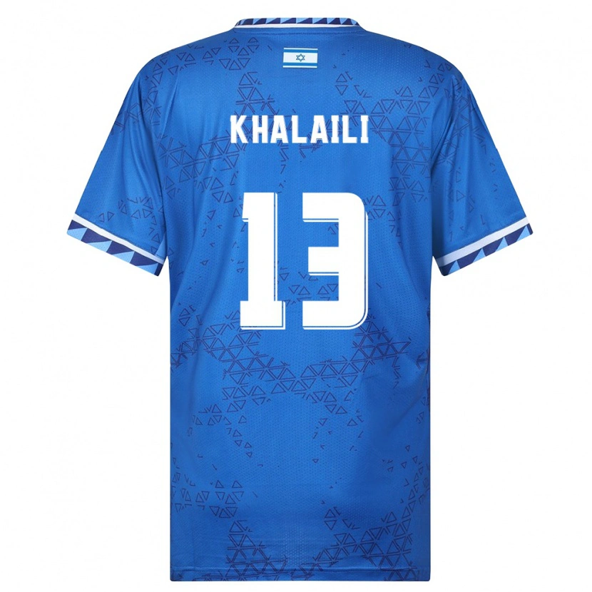 Danxen Men Israel Anan Khalaili #13 Blue White Away Jersey 26-28 T-Shirt