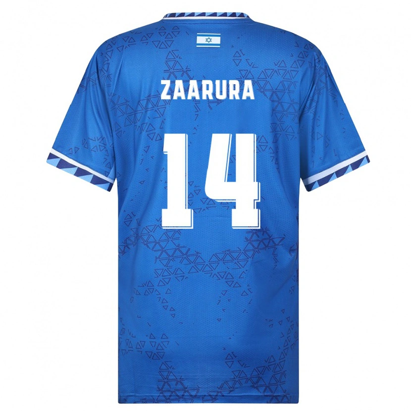 Danxen Men Israel Basam Zaarura #14 Blue White Away Jersey 26-28 T-Shirt