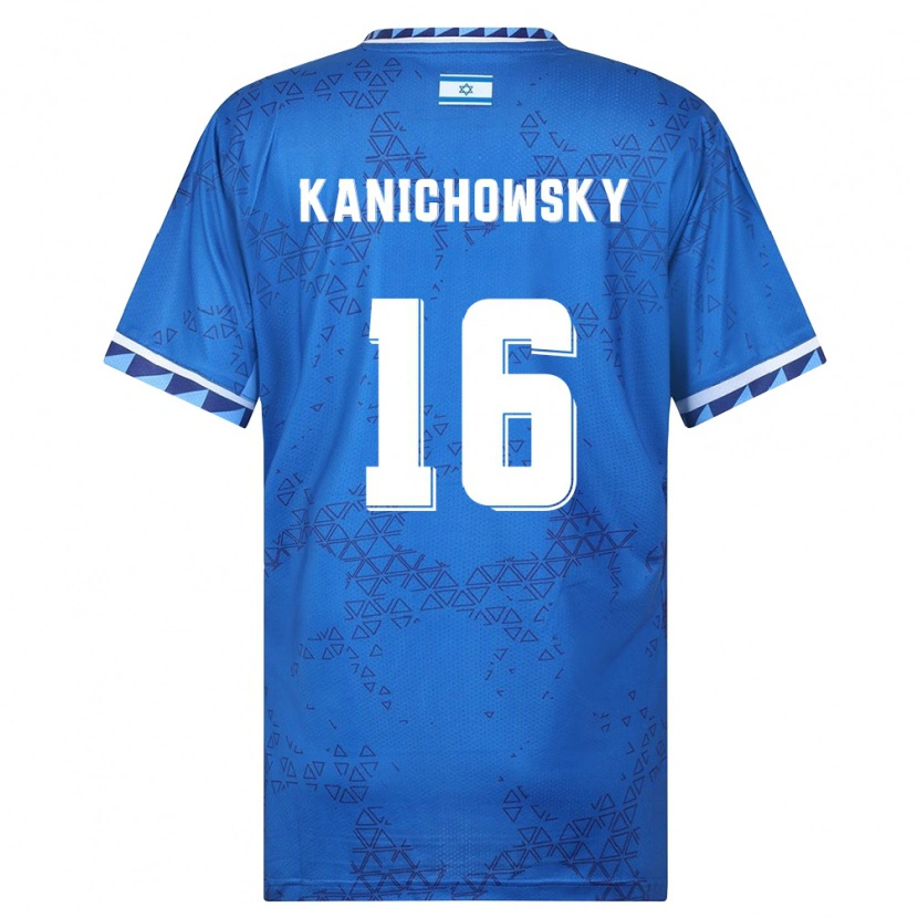 Danxen Men Israel Gabi Kanichowsky #16 Blue White Away Jersey 26-28 T-Shirt