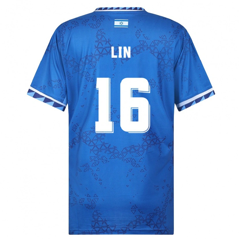 Danxen Men Israel Bar Lin #16 Blue White Away Jersey 26-28 T-Shirt