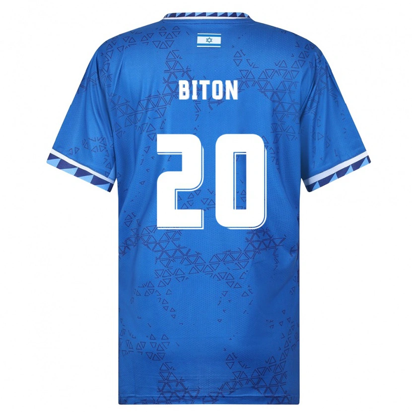 Danxen Men Israel Dan Biton #20 Blue White Away Jersey 26-28 T-Shirt