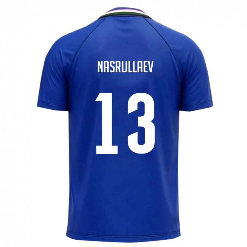 Danxen Women Uzbekistan Sherzod Nasrullaev #13 Royal Blue White Home Jersey 26-28 T-Shirt