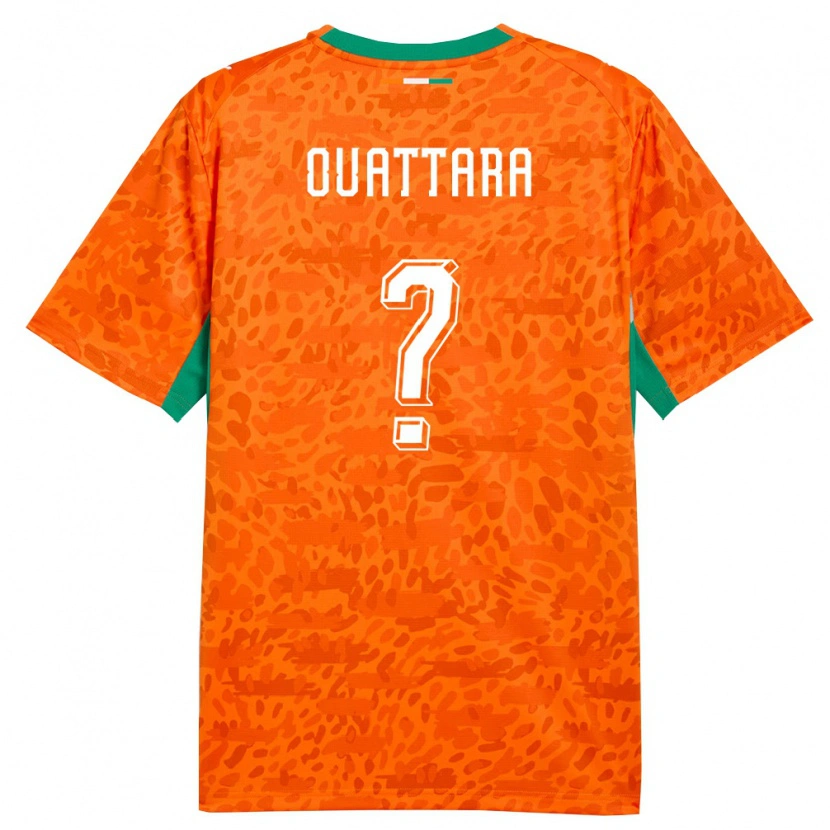 Danxen Women Ivory Coast Abdoul Ouattara #0 Orange Green White Home Jersey 26-28 T-Shirt