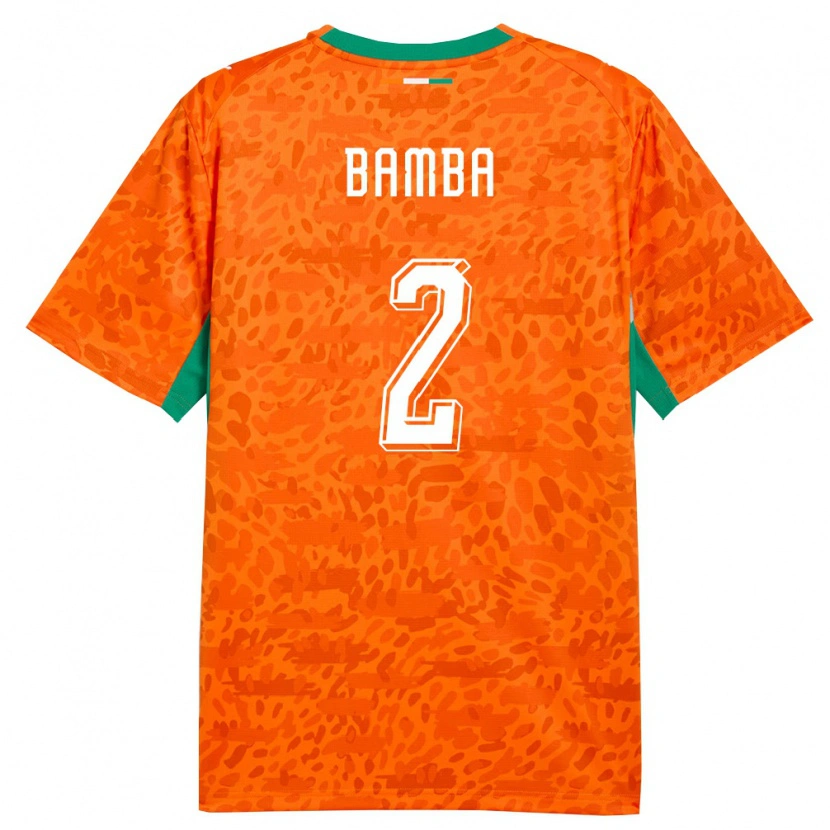 Danxen Women Ivory Coast Goudouss Bamba #2 Orange Green White Home Jersey 26-28 T-Shirt